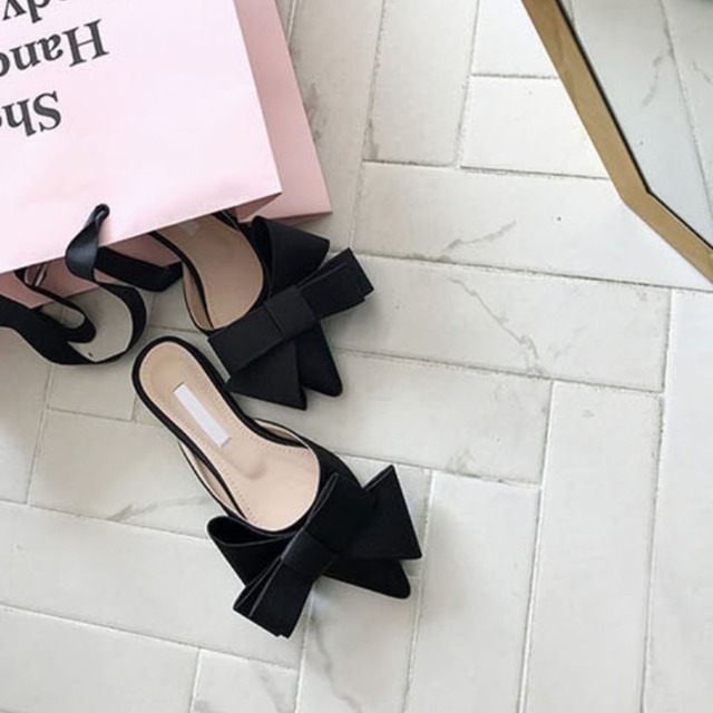 リボン フラット サンダル a07