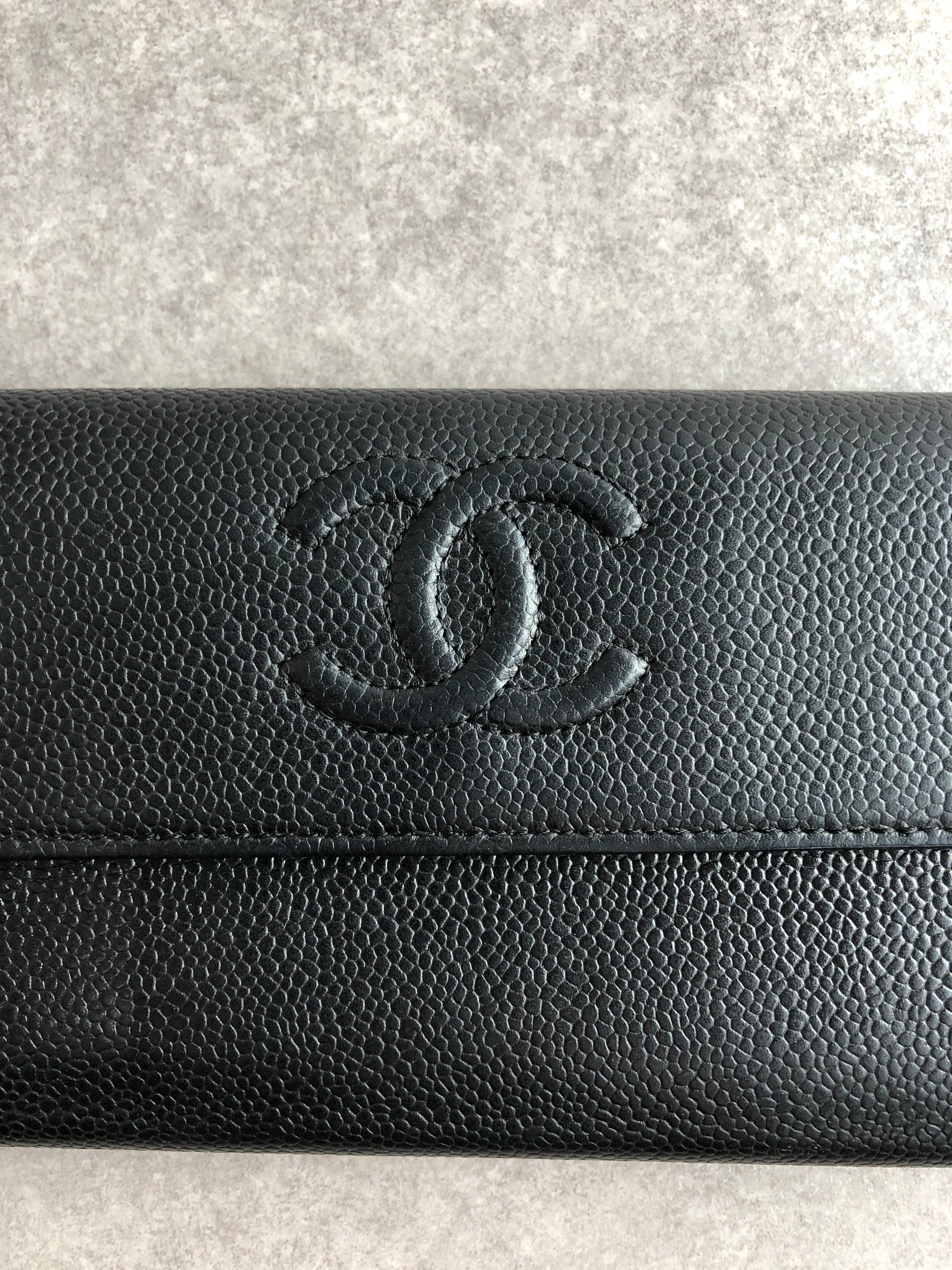 CHANEL シャネル 財布 ブラック ココマーク レザー 長財布 vintage