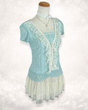 Mint-colore lace tops