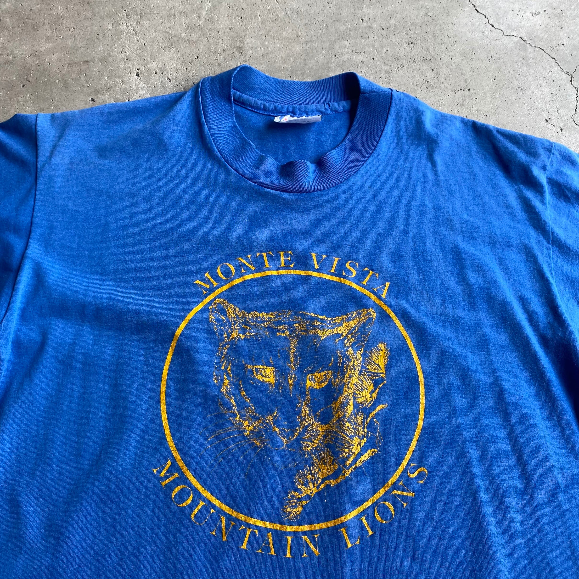 USA製 80年代 ”MOUNTAIN LIONS” ヤマネコ 山猫 アニマル プリントT