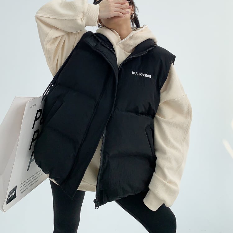 ジップアップ オーバーサイズ ダウンベスト L00280