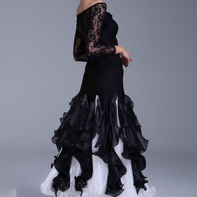 レーススリーブデザイントップス スイングプリーツスカート セットアップ ds0551