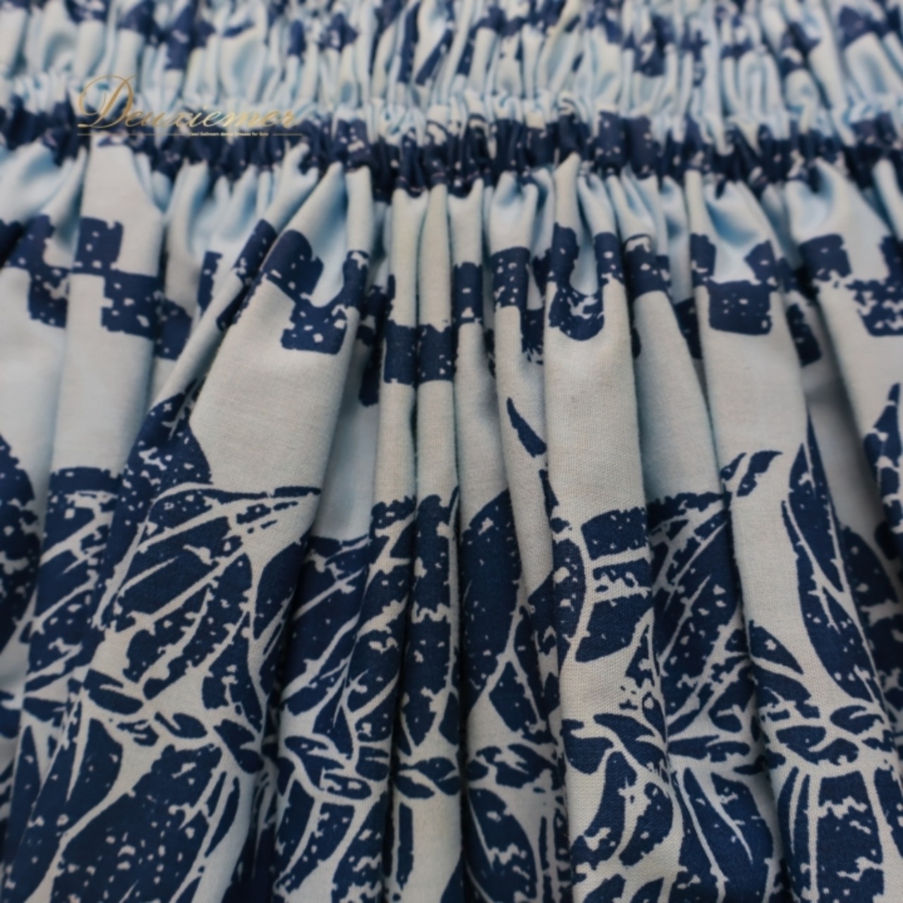 フラダンス 衣装 パウスカート ブルー系 セキノレーシングスポーツ シングル 水色 青 ハワイアン アロハ 爽やか 華やか かわいい 日本製 ハワイアンプリント スカート