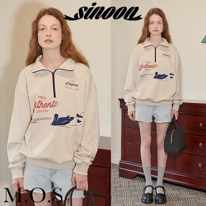 ♡SINOON♡DUCKLING HALF ZIP-UP SWEATSHIRT | M.O.S powered by BASE