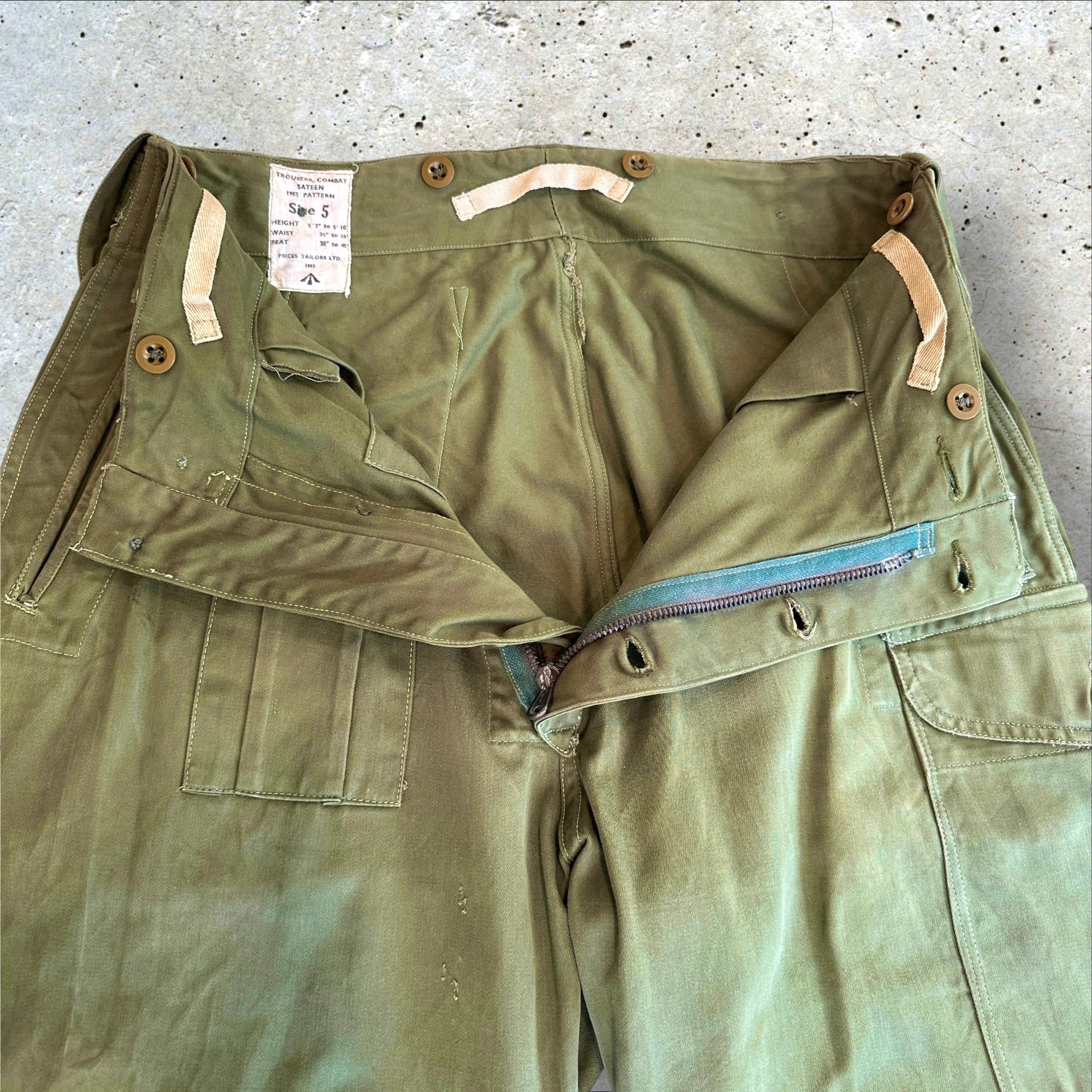 50年代 イギリス軍 P52 カーゴパンツ メンズ L 程 古着 ヴィンテージ 50s British Army 1952 Pattern Combat Trousers 50年代 イギリス軍