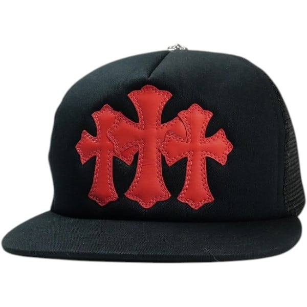 希少Chrome Hearts メッシュキャップ 赤 黒　クロムハーツ Size【フリー】 CHROME HEARTS クロム・ハーツ TRUCKER CAP NEW 3 CEM