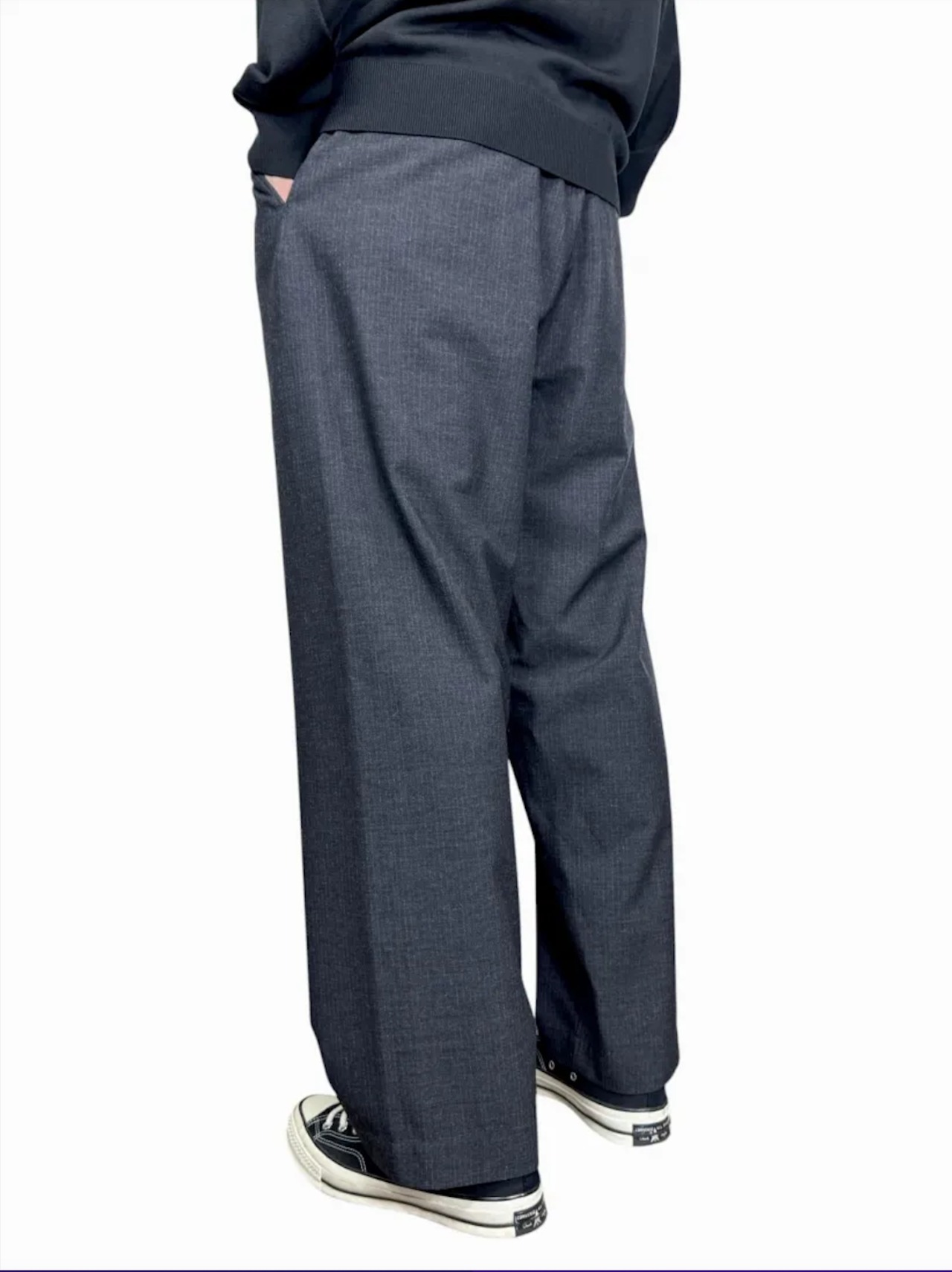 【blurhms】Wool Ramie Mohair Side Seamless Pants