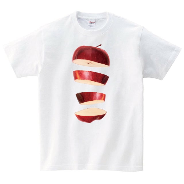 りんご Tシャツ メンズ レディース 半袖 食べ物 シンプル ゆったり