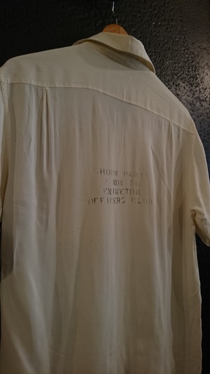 50s "SHOOK PARTY 2/NOV/56 ENIWETOK OFFICERS CLUB" SHIRT