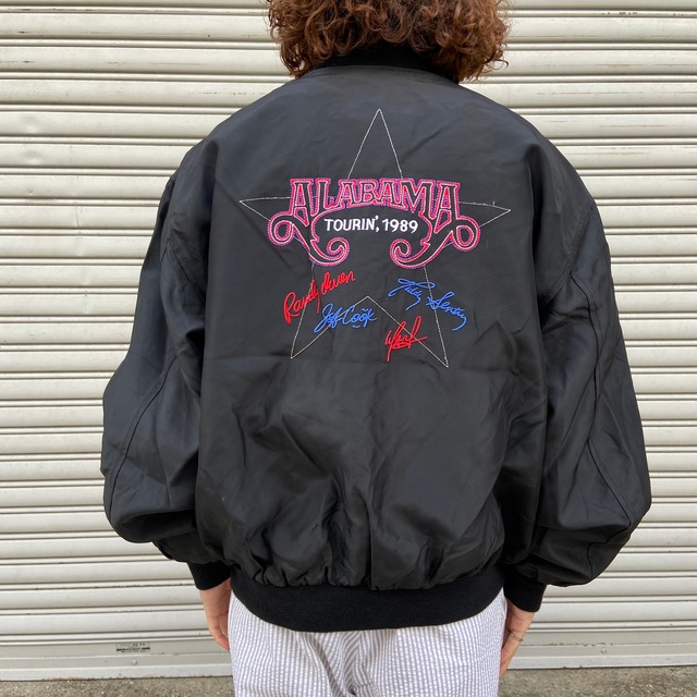 『送料無料』USA製 89年製　ALABAMA バンド　ツアーナイロンブルゾン　L