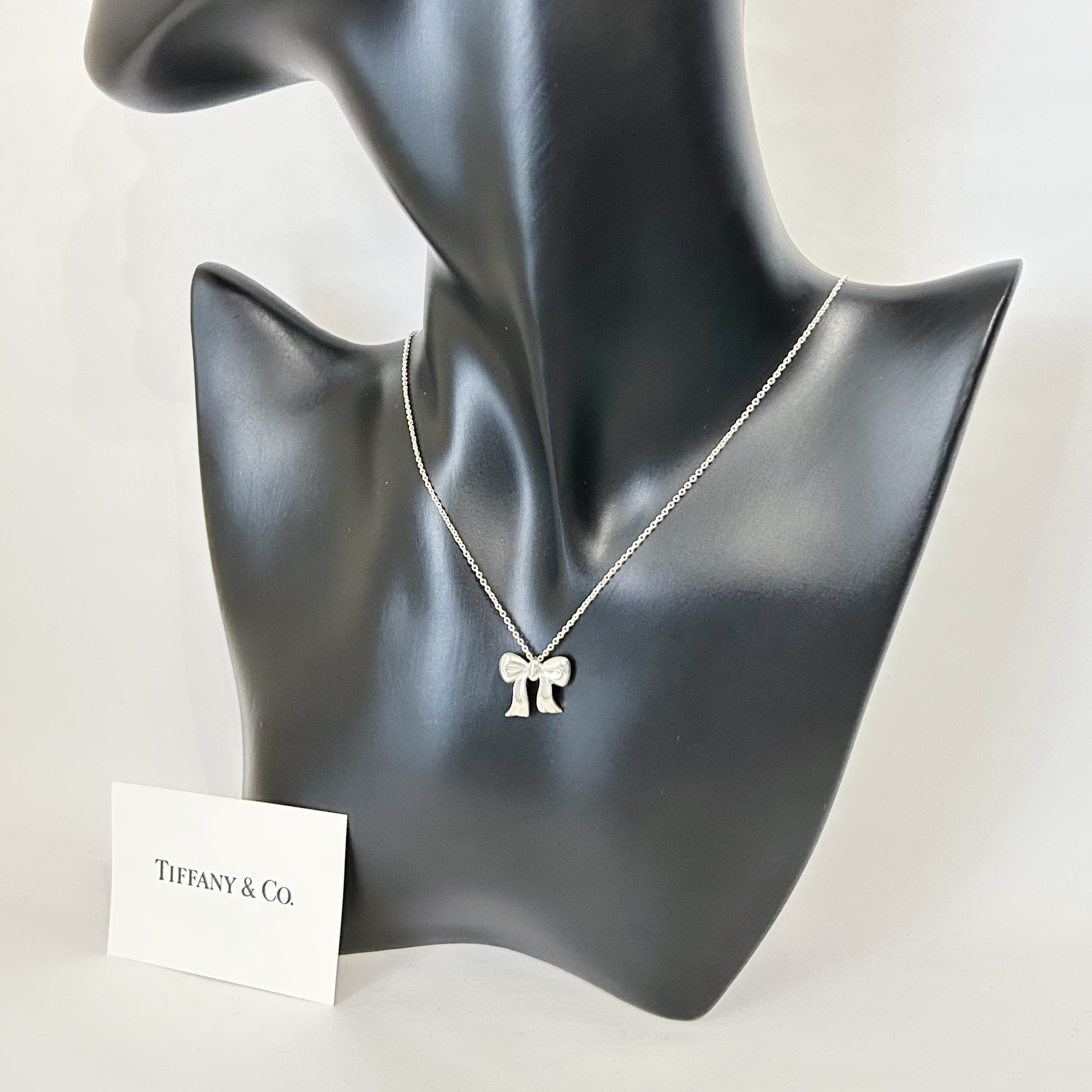 T8039】Tiffany&Co. ribbon necklace/silver925/ティファニー