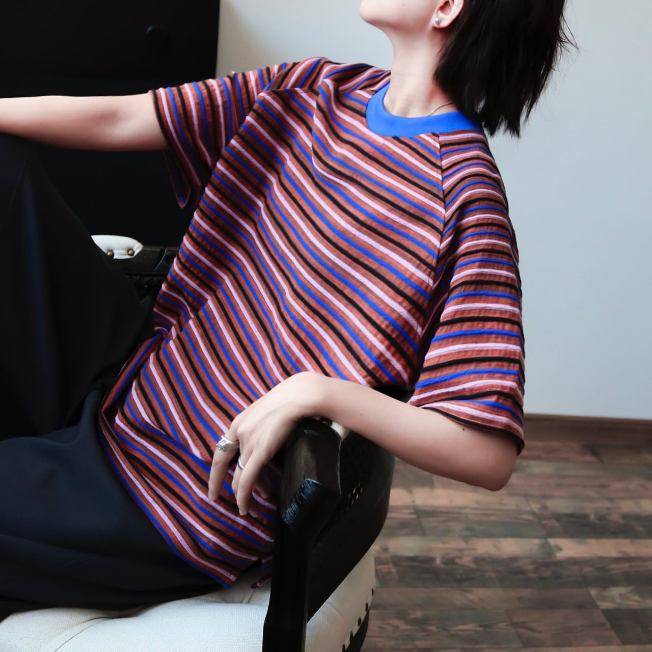 マルチボーダーラグランスリーブTシャツ A02235