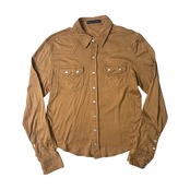 RALPH LAUREN ラルフローレン 長袖ウエスタンシャツ L/ベージュ/インパクト21/vintage/スナップボタン