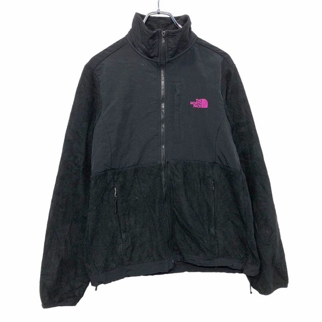 THE NORTH FACE フリース ジャケット レディース M ブラック ピンク ノースフェイス ジップアップ ロゴ 古着卸 アメリカ仕入  a511-5259