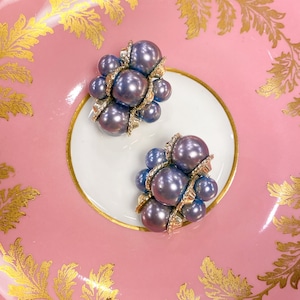 Blue beads earring