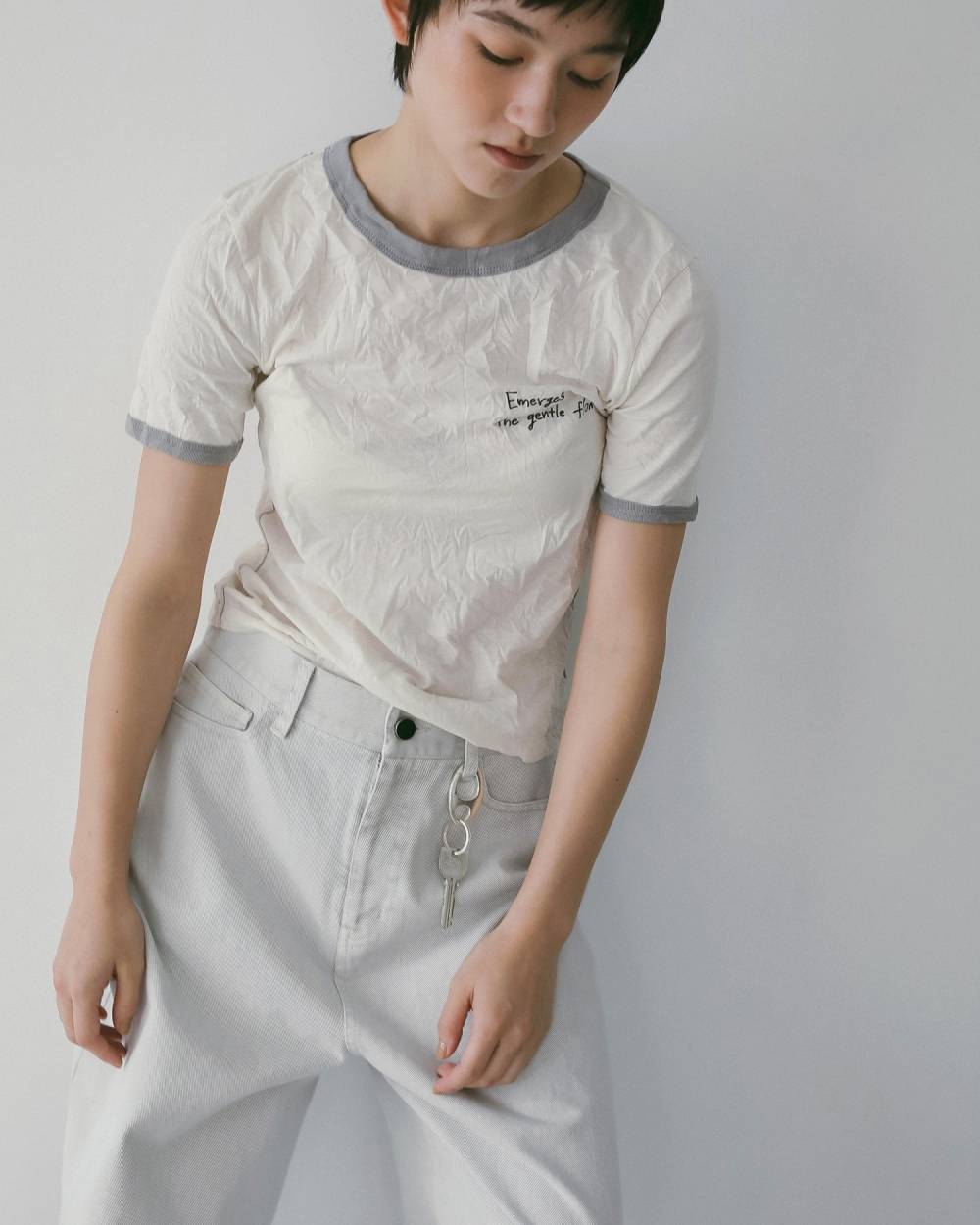anuke(アンヌーク) Lettering Washer T-Shirts | サウスオレンジ