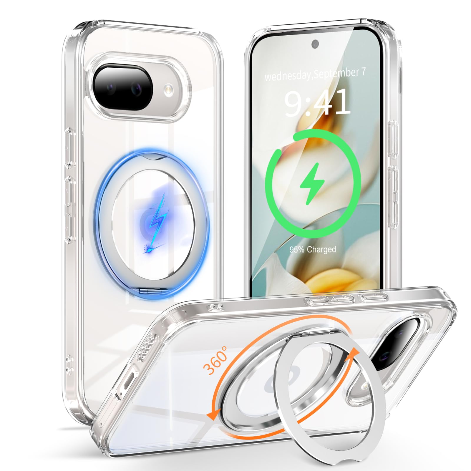 KWATUNG Google Pixel 9a 用 ケース magsafe対応 グーグルピクセル 9a用 ケース マグセーフ 透明【クリア】