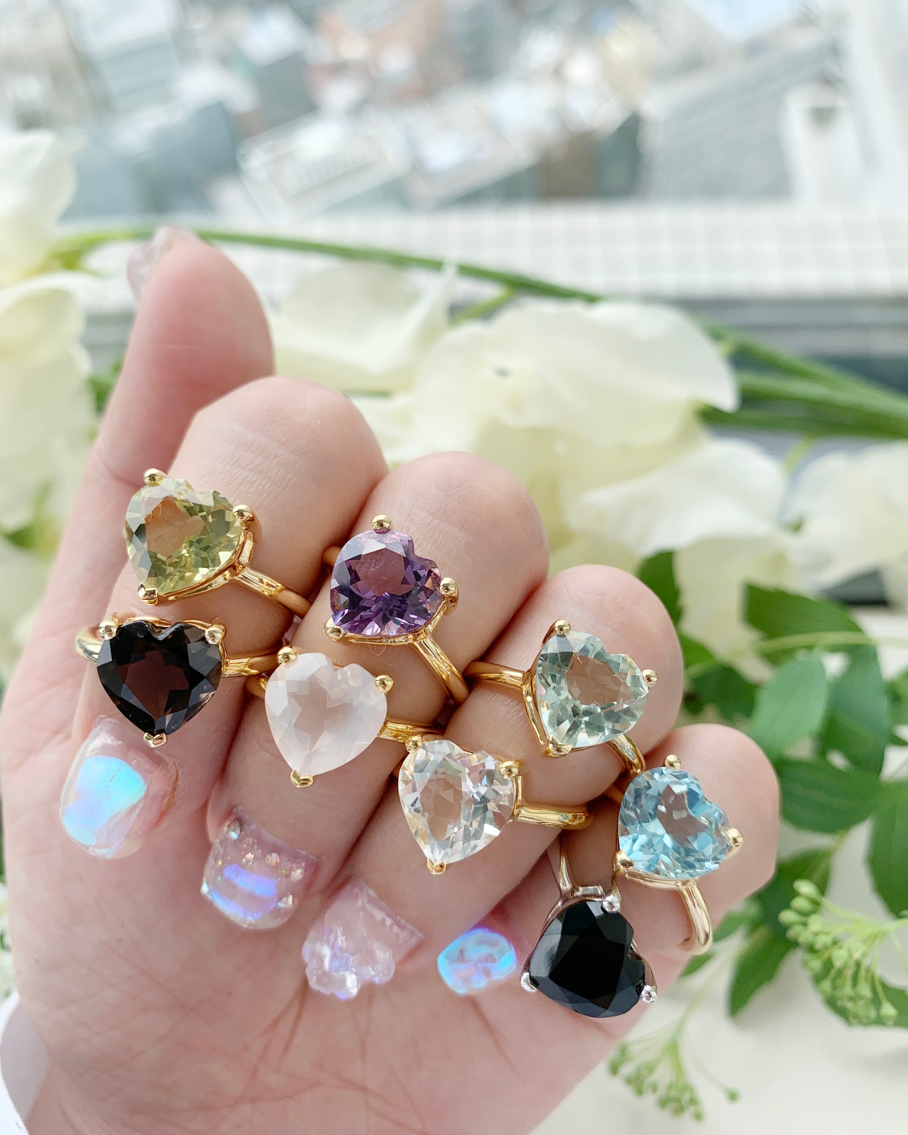 18金リング ハートモチーフ 18金テーパーバゲット ハートリングk18指輪