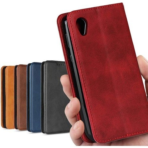 AQUOS sense2 ケース 手帳型 SH-01L ス Android One S5 ケース SHARP アンドロイドワン S5 カバー Ymobile/Softbank 兼用 アクオス SH01L ケース SHV43 カバー アクオスセンス2 SH-01L SHV43 スマホケース 手帳型 カバー 適用 case iCoverCase 内蔵マグネット 携帯カバー スタンド機能 シンプル カバー 落ち着いた色 レトロ レッド 206