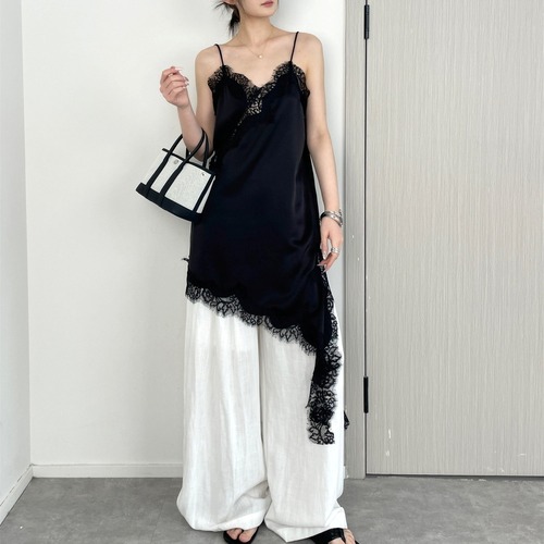 lace asymmetry onepiece / l0557