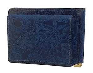 RE.ACT Paisley Indigo Money Clip Wallet