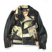 【rd10】再構築 レザー×着物ライダースジャケット LEATHER ×Kimono MIX RIDERS JACKET 【rd07】