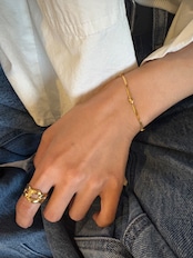 スリーハートスリムブレスレット