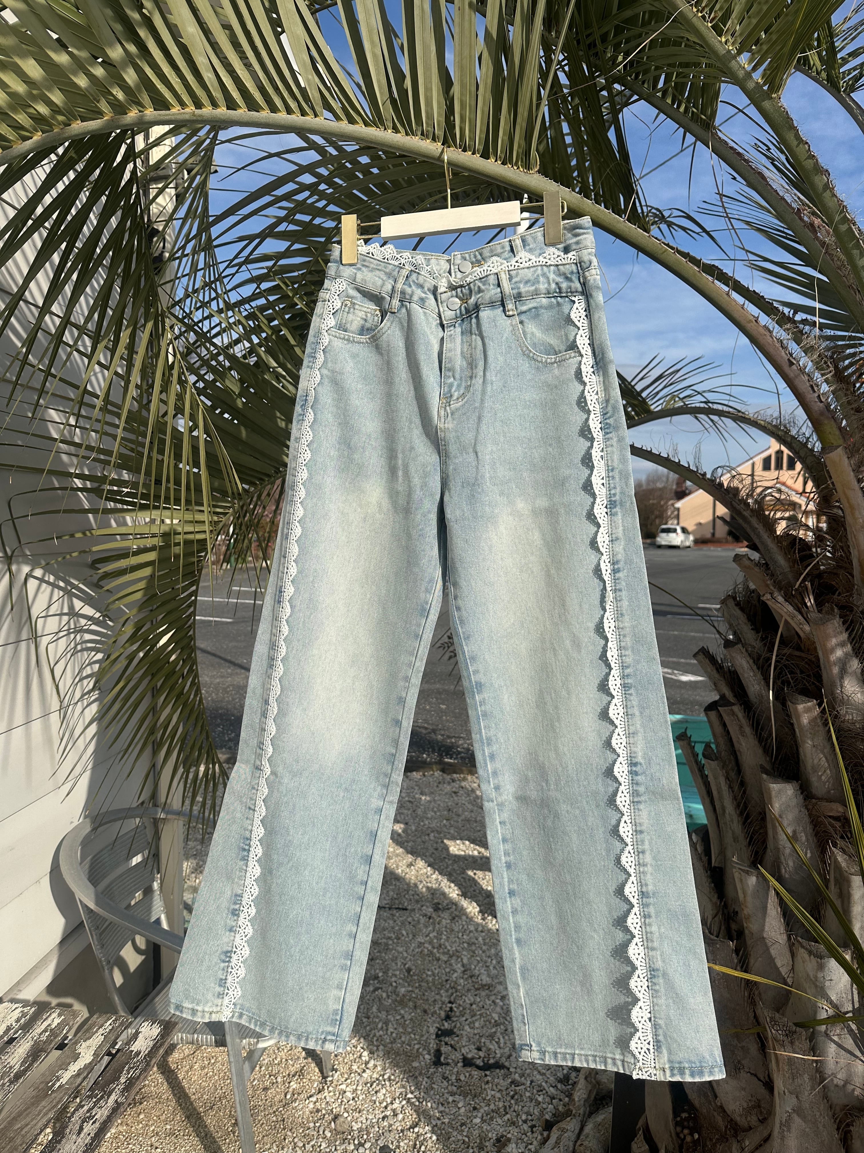 人気【LIFE is】レースデニム ¥8,800+tax