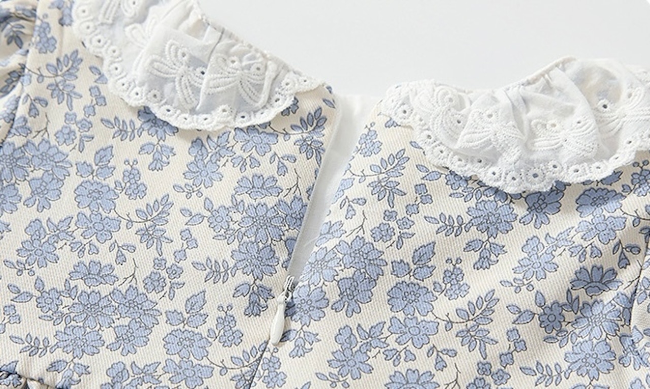 〈80-130size〉blue flower ワンピース - 6
