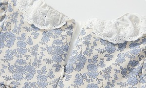 〈80-130size〉blue flower ワンピース