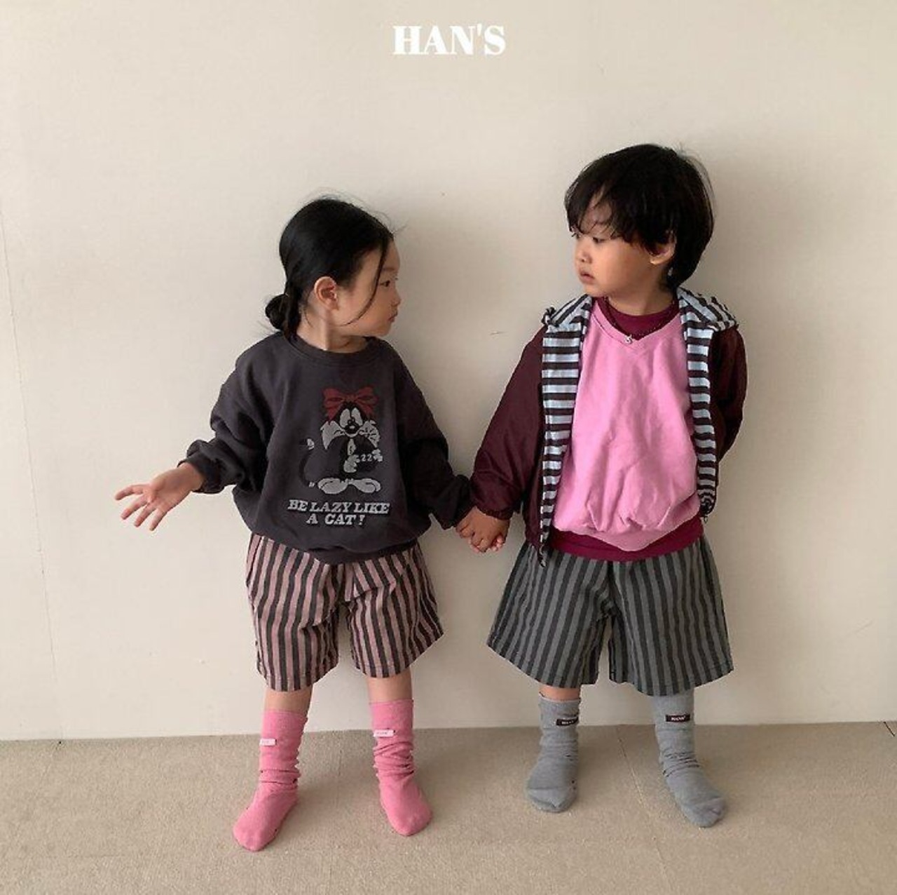 韓国子供服 / 26Autumn / 〖取寄〗Hans / ボーダー七分パンツ / キッズ服 / ジュニア服 *XS~JM*
