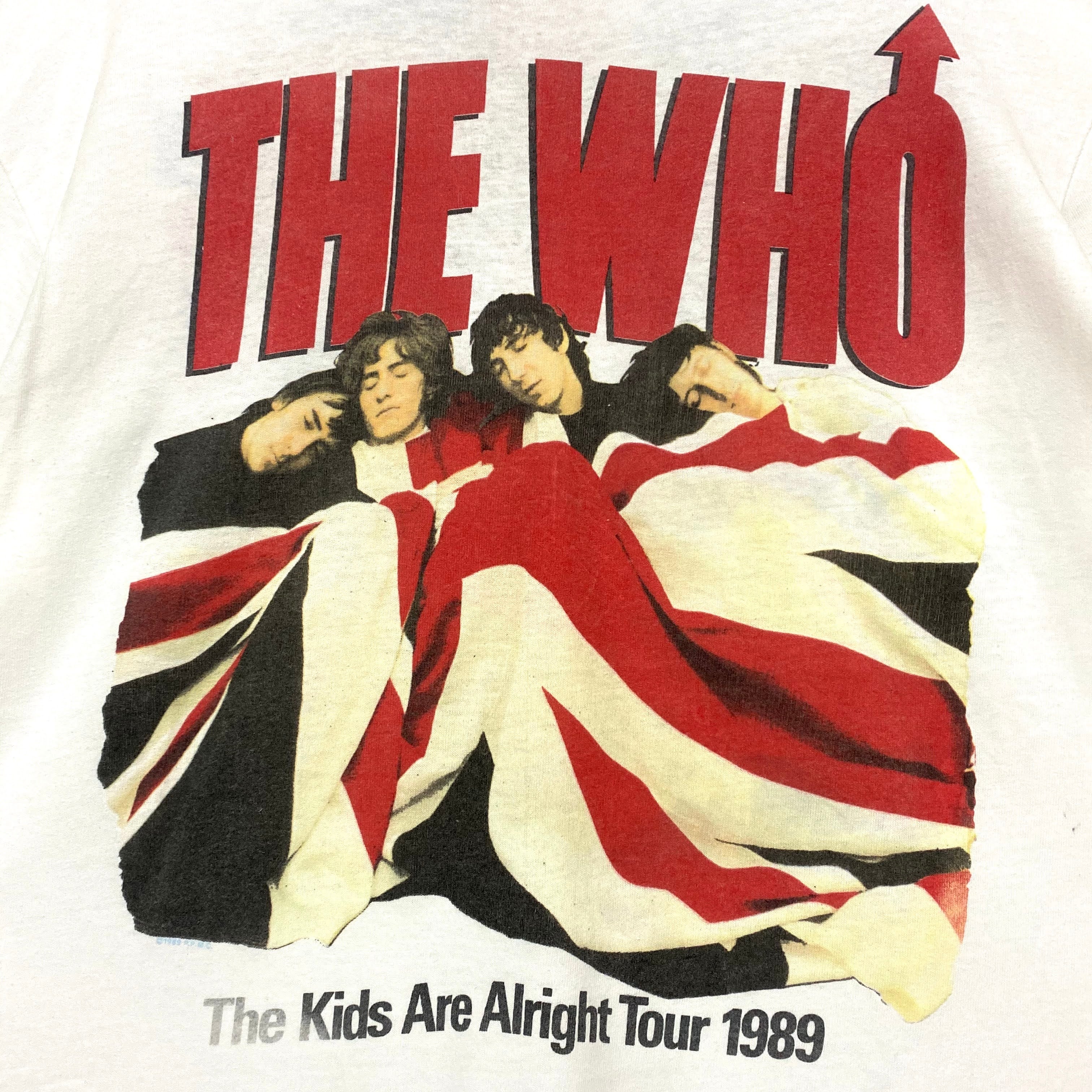 80s THE WHO The Kids Are Alright Tour 1989 ザ フー クルーネック 半袖 Tシャツ Hanesボディ / USA製 ホワイト 白 L 80年代  トップス カットソー バンドT ロックT アーティストT Vintage Rock Item ヴィンテージロック 【メンズ】