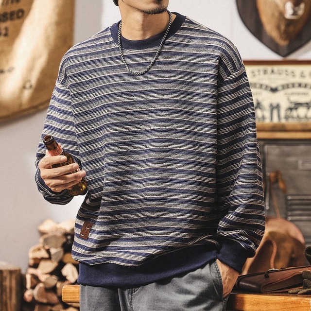 Retro border heavy sweat ( 2color )