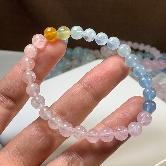 no2.爽やかパステル☆グラデーションミックスベリル ブレスレット