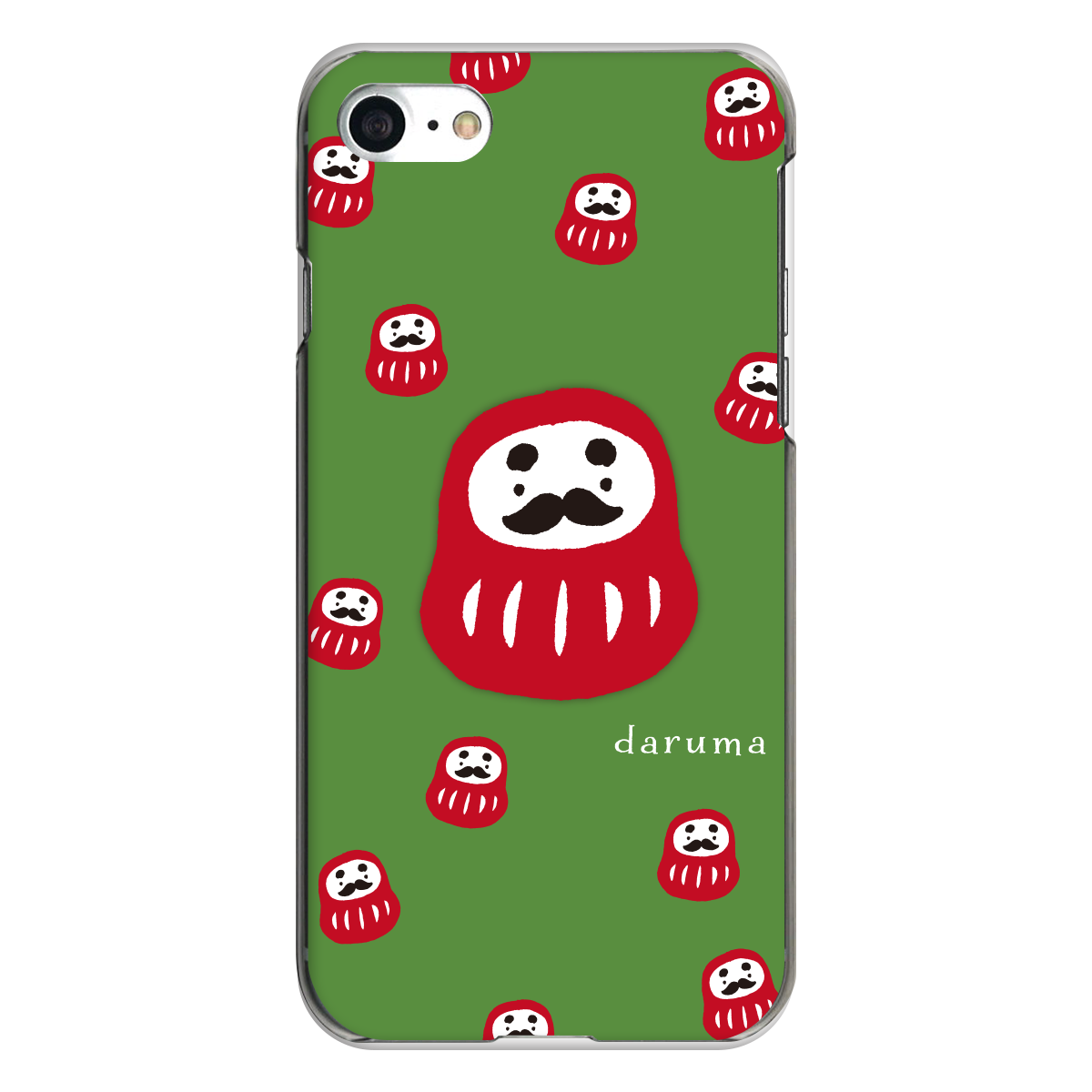 iPhone対応 スマホ ハードケース クリア だるま&だるまいっぱい 伝統 日本 デザイナーズ 【iPhone17 / iPhone16e / AQUOS / Xperia 他 iPhone / Android ほぼ全機種対応】 |desr2639