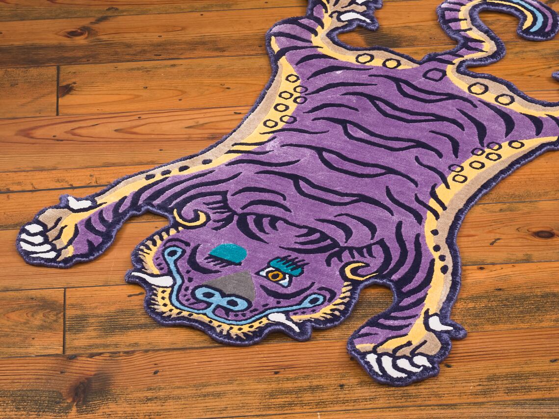 Tibetan Tiger Rug 《Sサイズ•シルク・オリジナル1•パープル453