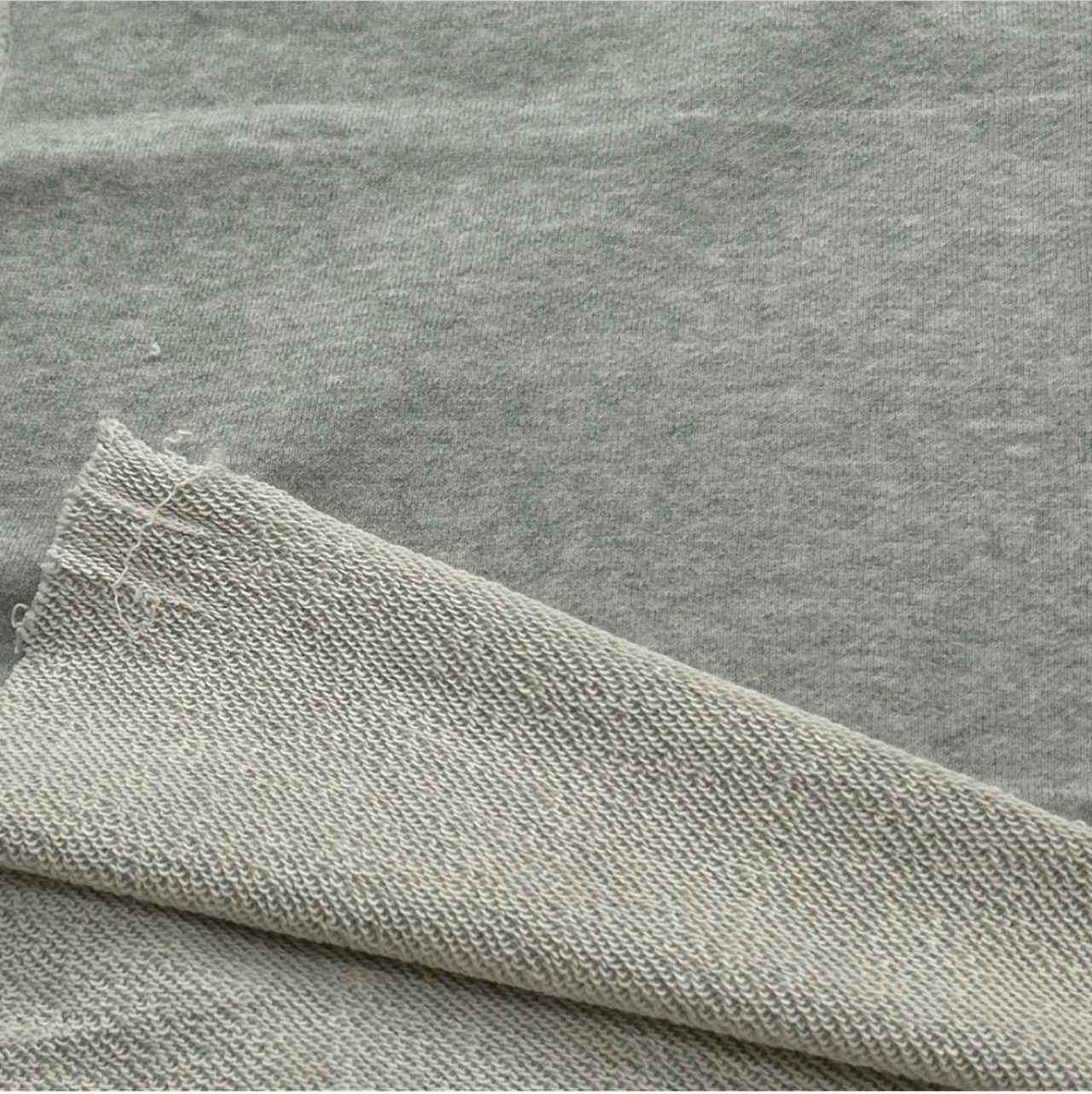 ★NY592◆2m◆綿100%裏毛ニット生地◆グレー