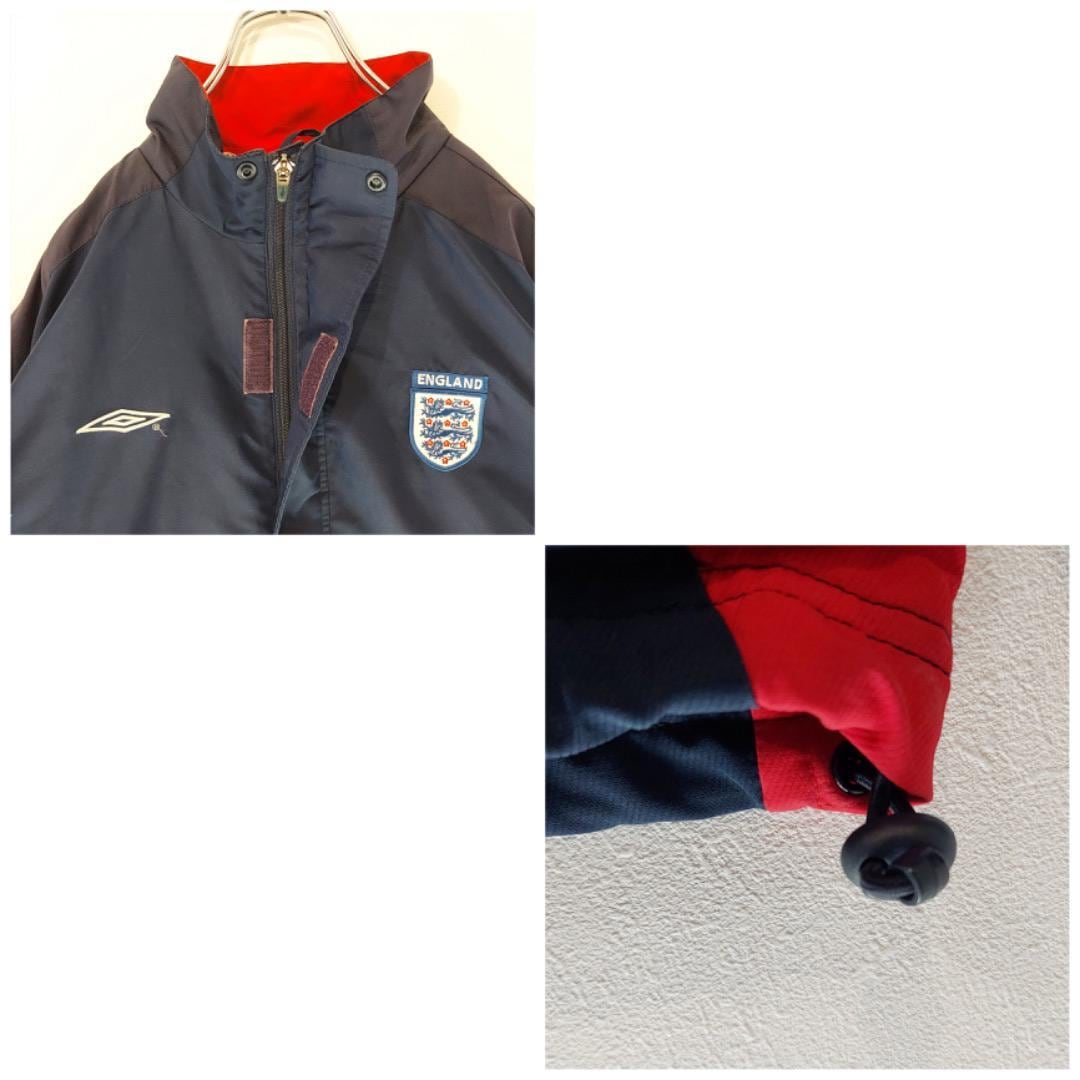 アンブロ イングランド代表 ナイロンジャケット サッカー 紺 00s XL 
