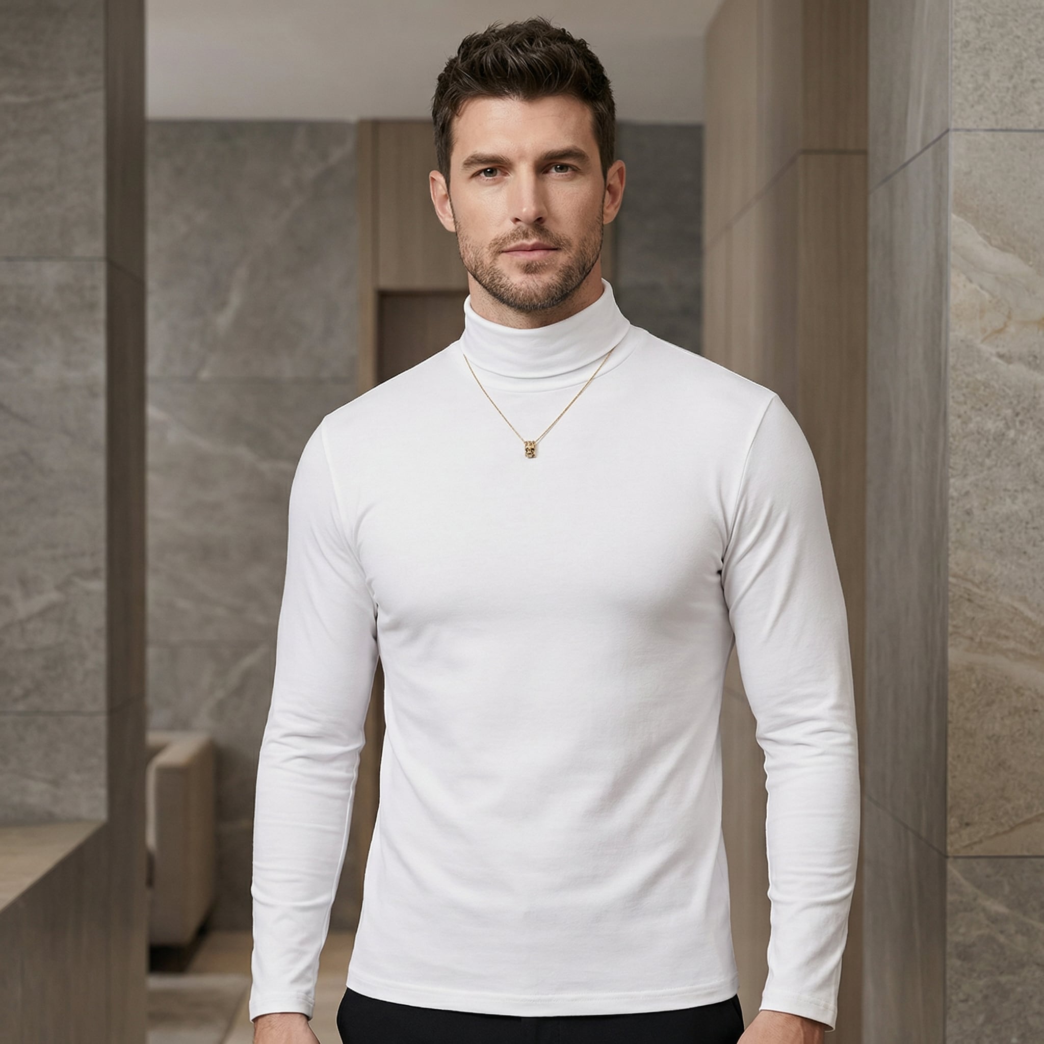 ハーフタートルネックシャツ(4color) M0349