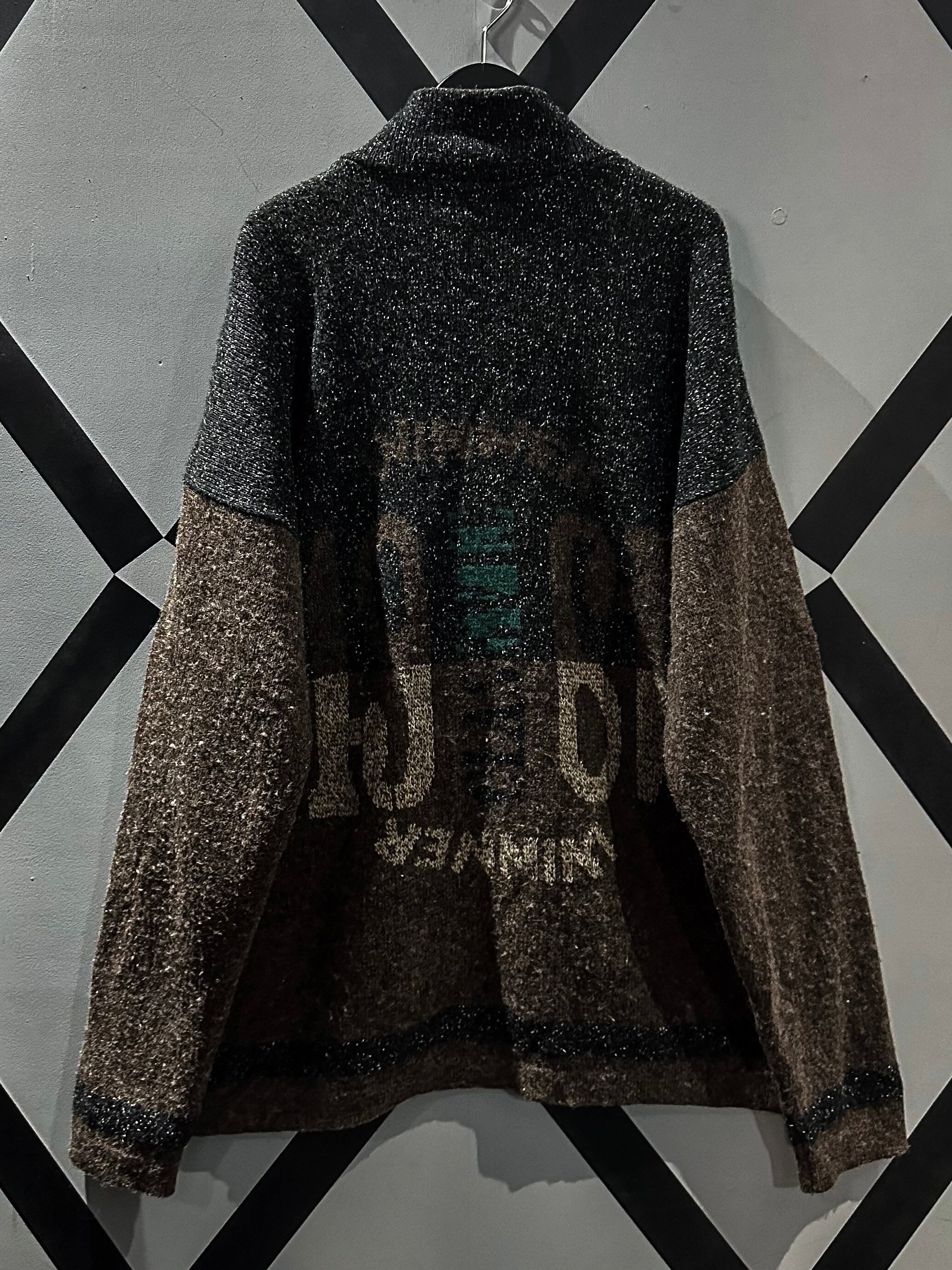 X VINTAGE】Retro Design Vintage Loose Drivers Type Ski Knit | Caka 