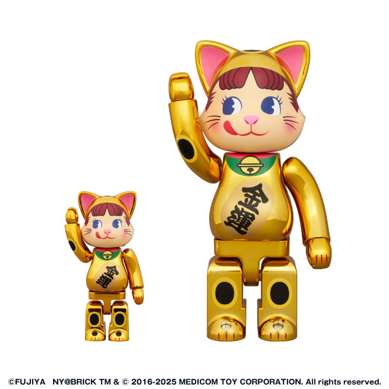BE@RBRICK 招き猫 ペコちゃん 黒メッキ 100％ ＆ 400％（BE@RBRICK  