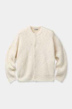 [COOR] Heavyweight Curved Rib Round-Neck Cardigan (Cream) 正規品 韓国ブランド 韓国通販 韓国代行 韓国ファッション クール クーア クアー COOR 日本 店舗