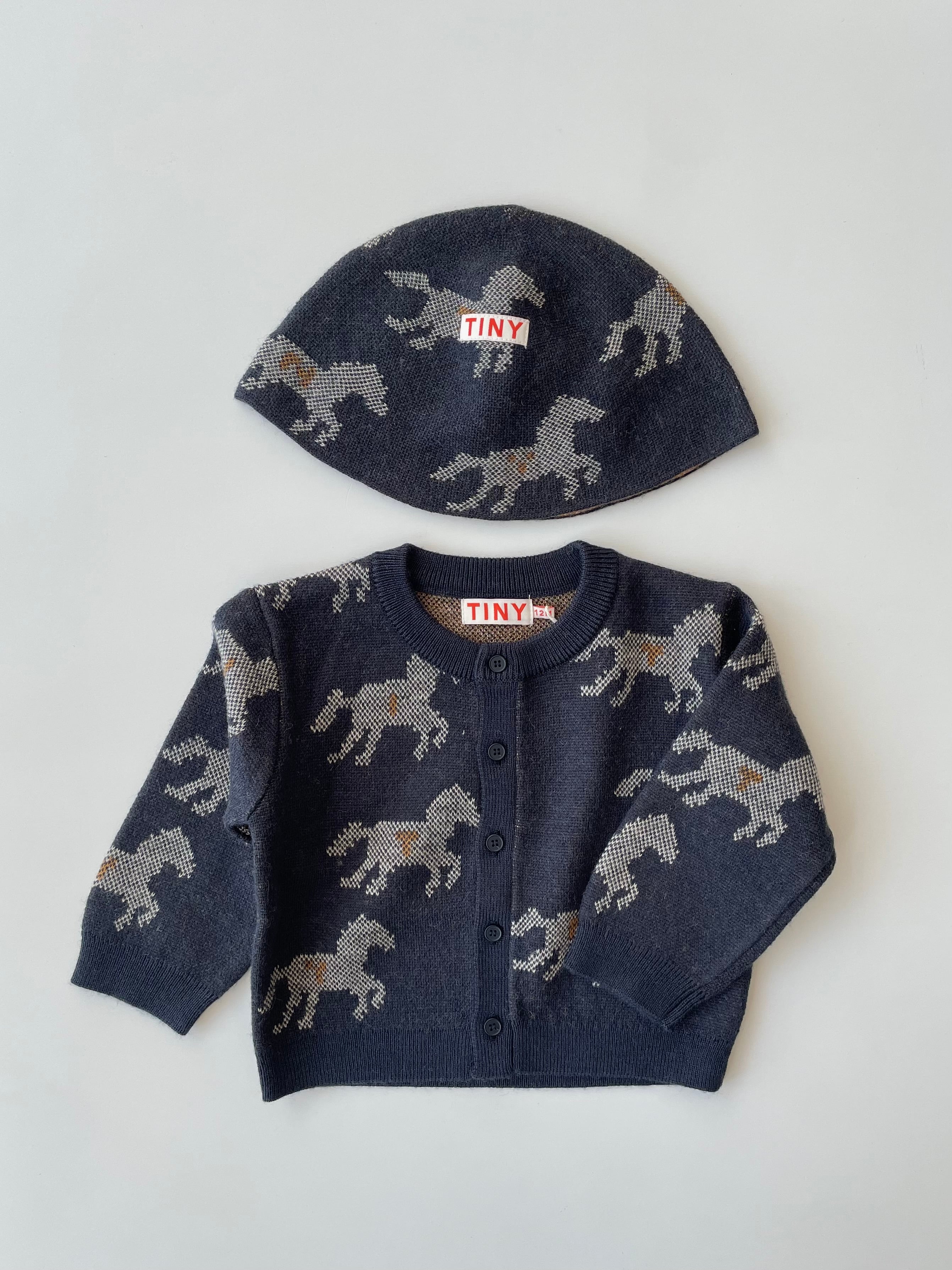 Last1 18m】tinycottons(タイニーコットンズ) ／HORSES BABY CARDIGAN