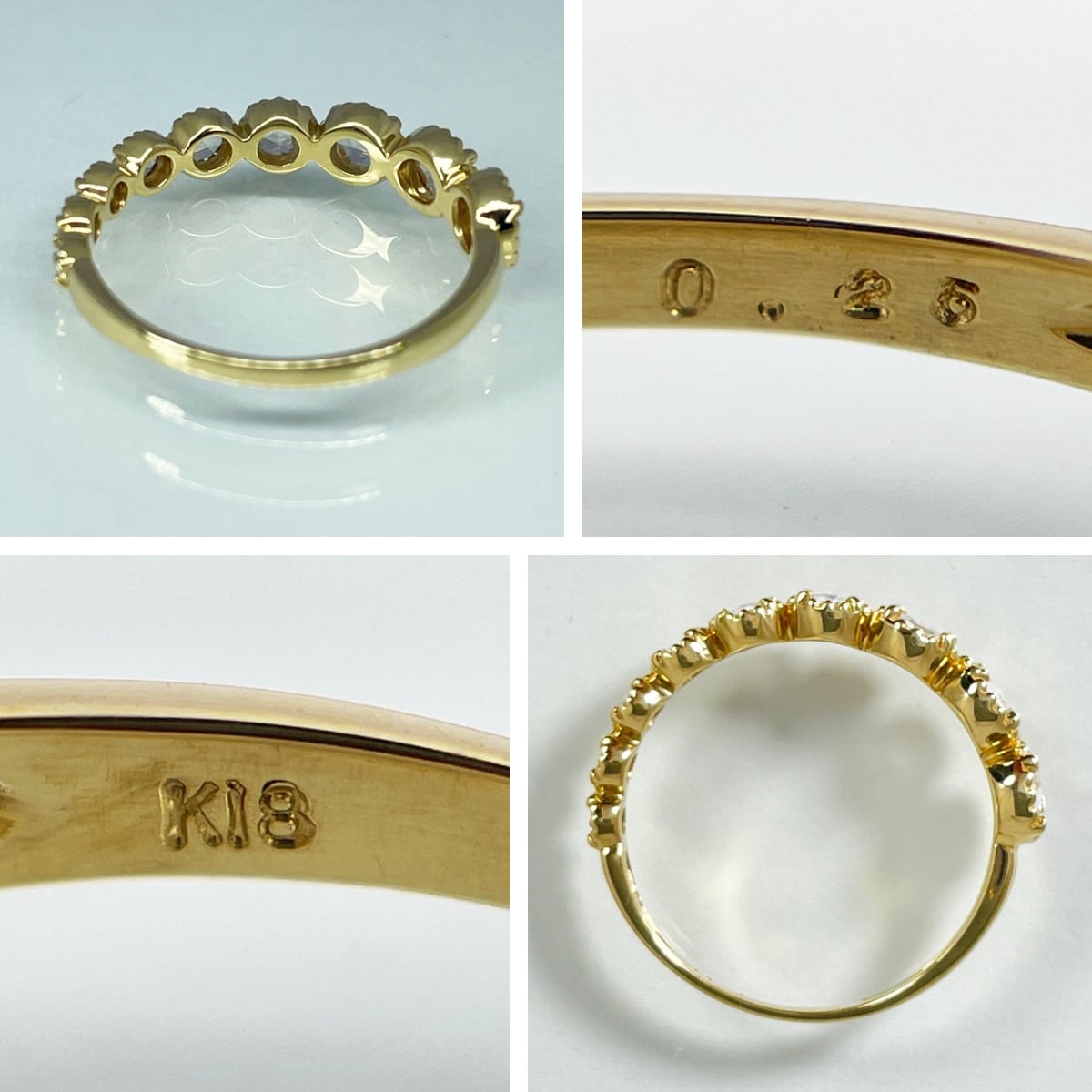 ローズカットダイヤ 】K18YG 天然ダイヤモンド 0.25ct リング 
