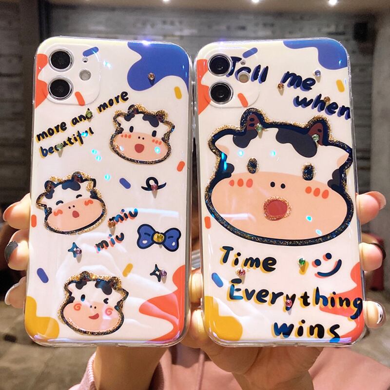 携帯ケース 可愛い 牛 アルファベット Iphone 12 12mini 12pro 12promax 11 11pro 11promax X Xs Xr Xsmax Dresszone