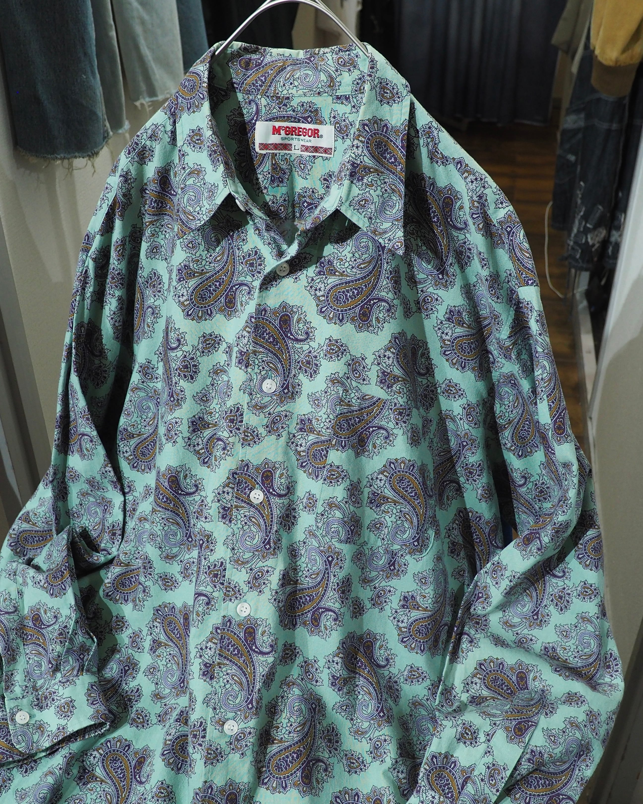 1990s " McGREGOR " Beautiful Paisley All Over Pattern Vintage Loose Shirt