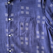 OLD JOE / ORIGINAL PRINTED OPEN COLLAR SHIRTS (Square Dot) Short-sleeve