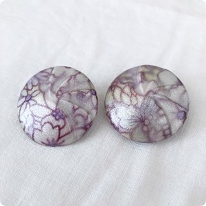 【フランス直輸入】パリでも人気な和風デザイン ラベンダーカラー ヴィンテージ イヤリング