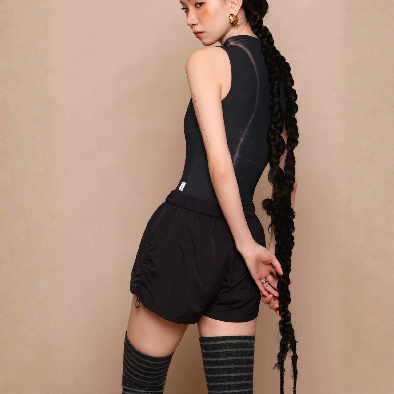 サイドシャーリング ドローパンツ 2色展開 L1408