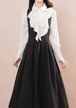 【2点セット】ロングカフラッフルブラウス+タックフレアジャンスカ ・78862